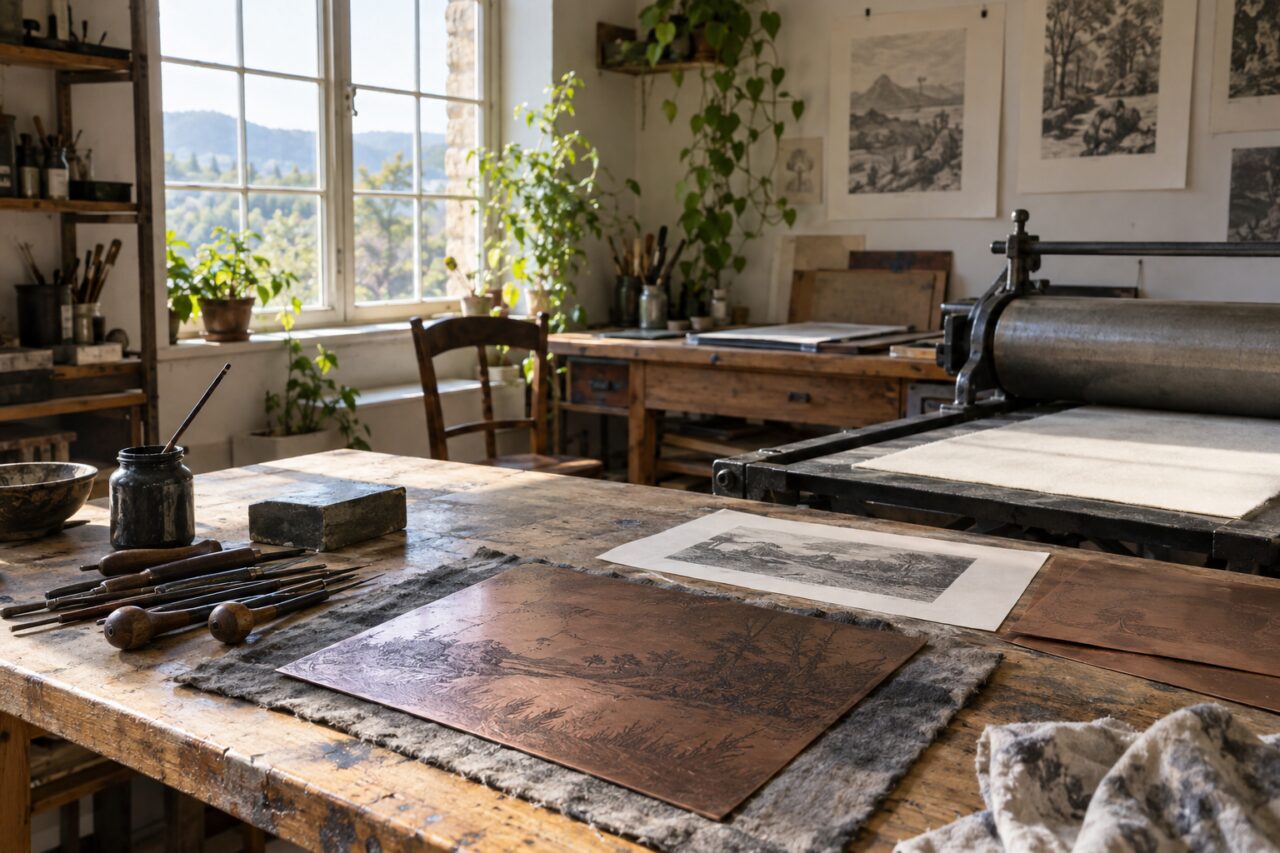 Atelier de gravure indépendant — inside a quiet independent engraving studio