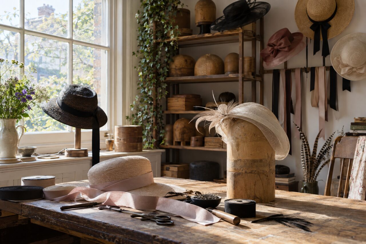 Atelier de modiste indépendant — inside a quiet independent millinery studio