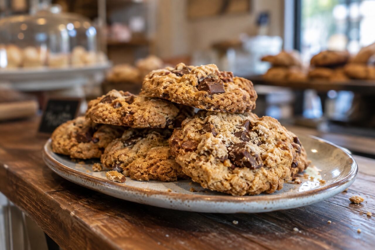 Biscuiterie artisanale — a close view of crumbly artisan cookies