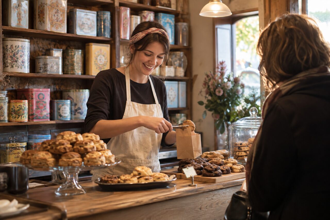 Unabhängige Keksbäckerei — inside a warm independent biscuit shop