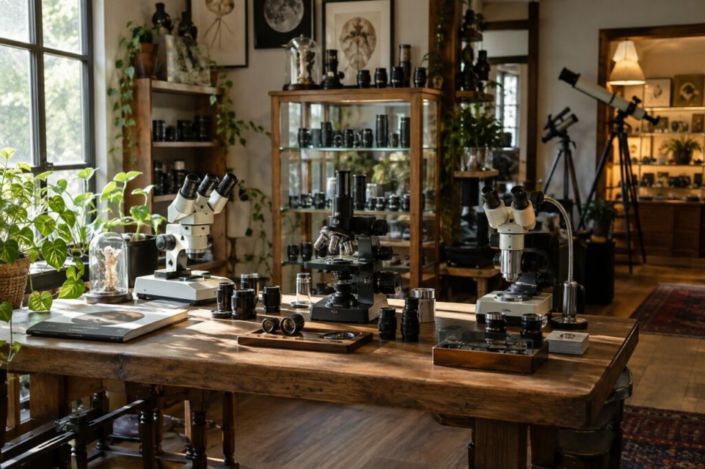 Zelfstandige winkel voor wetenschappelijke instrumenten — inside a quiet independent scientific shop