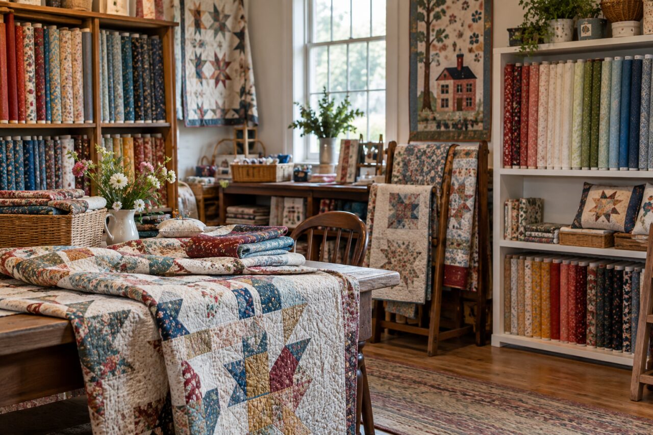 Negozio indipendente di patchwork — inside a calm independent quilting shop