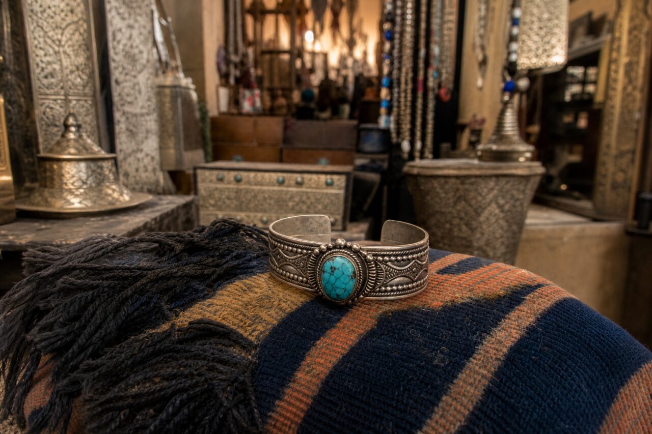 Turquoise bracelet in the shop
