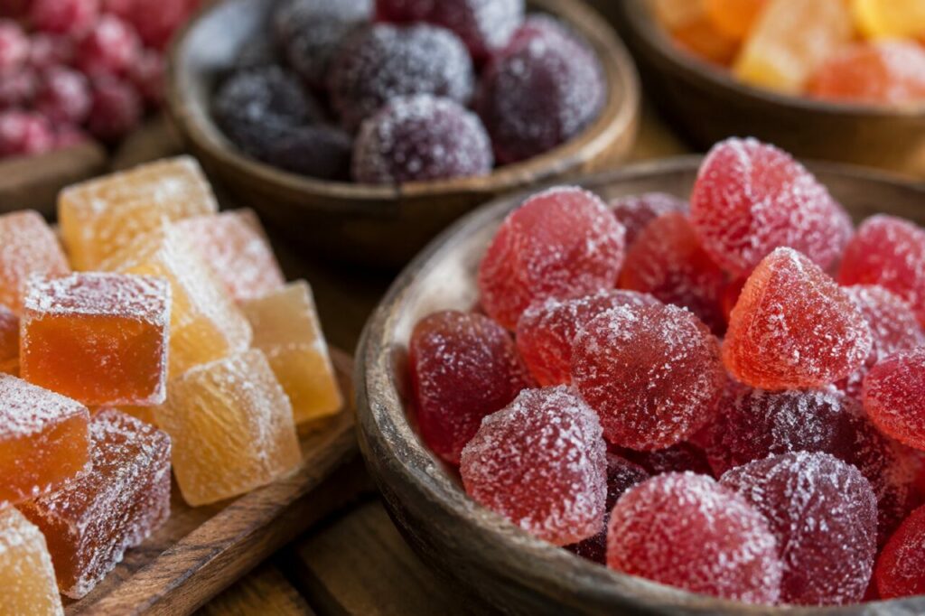 Confeitaria de doces independente — a close view of sugar crystals and textures