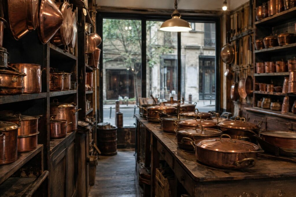 Boutique de cuivre, cuivre martelé