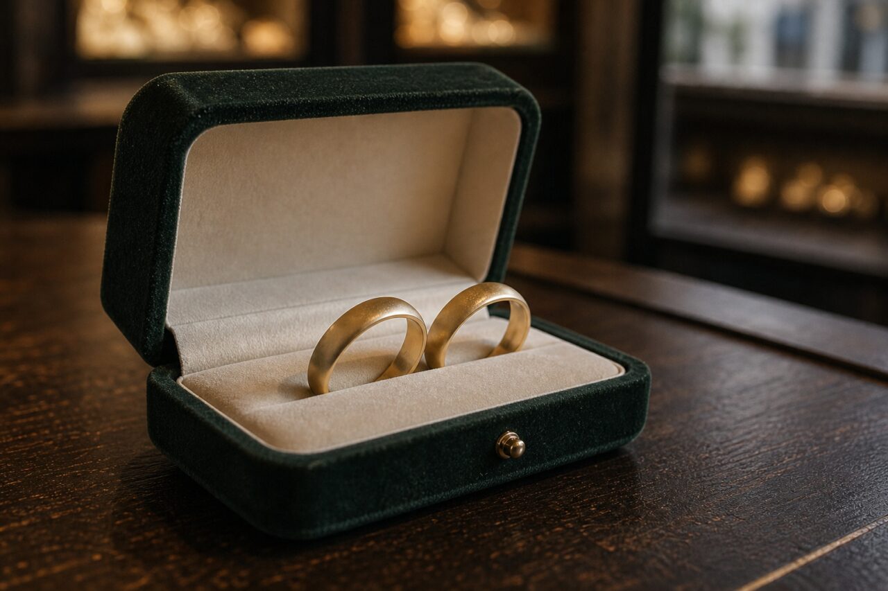 Detail der Ringe in der Schatulle