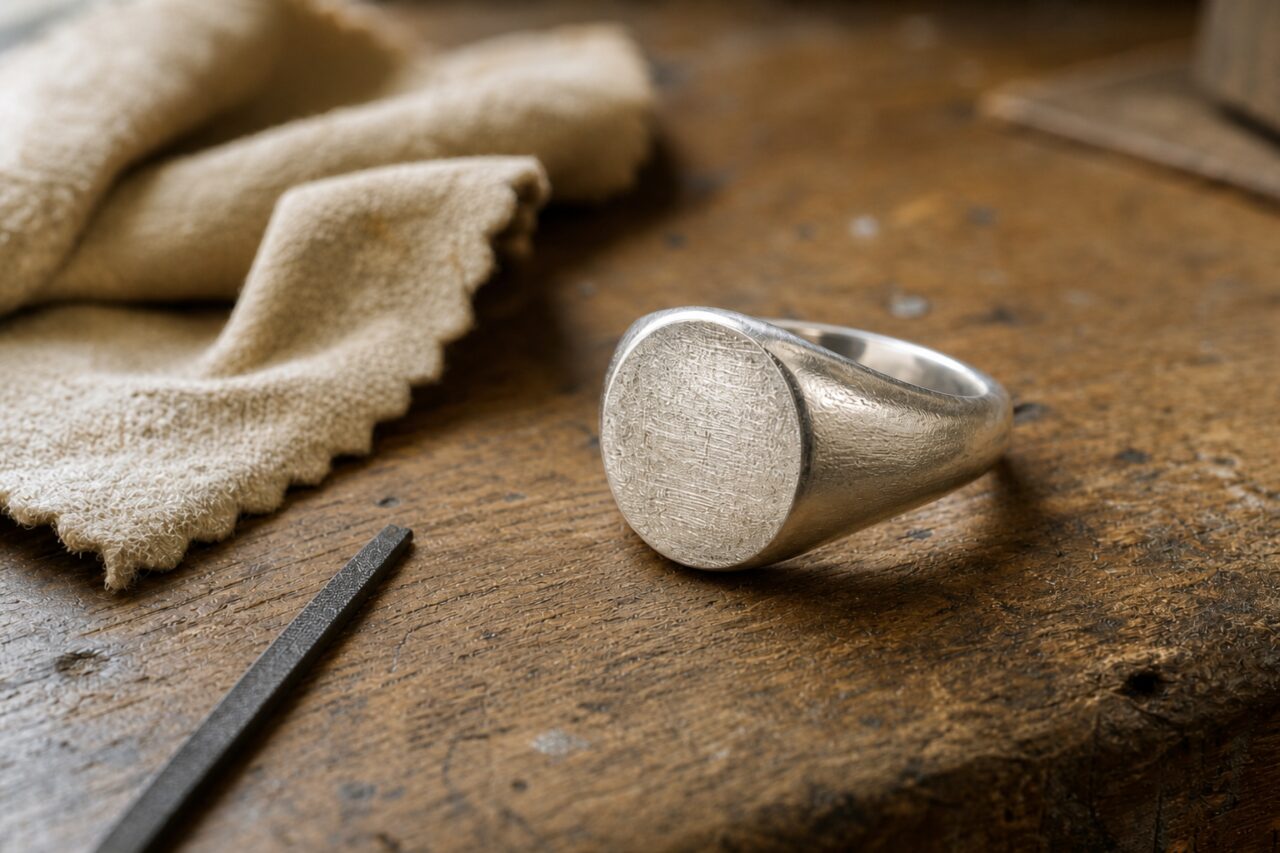Detail der Fläche eines Siegelrings