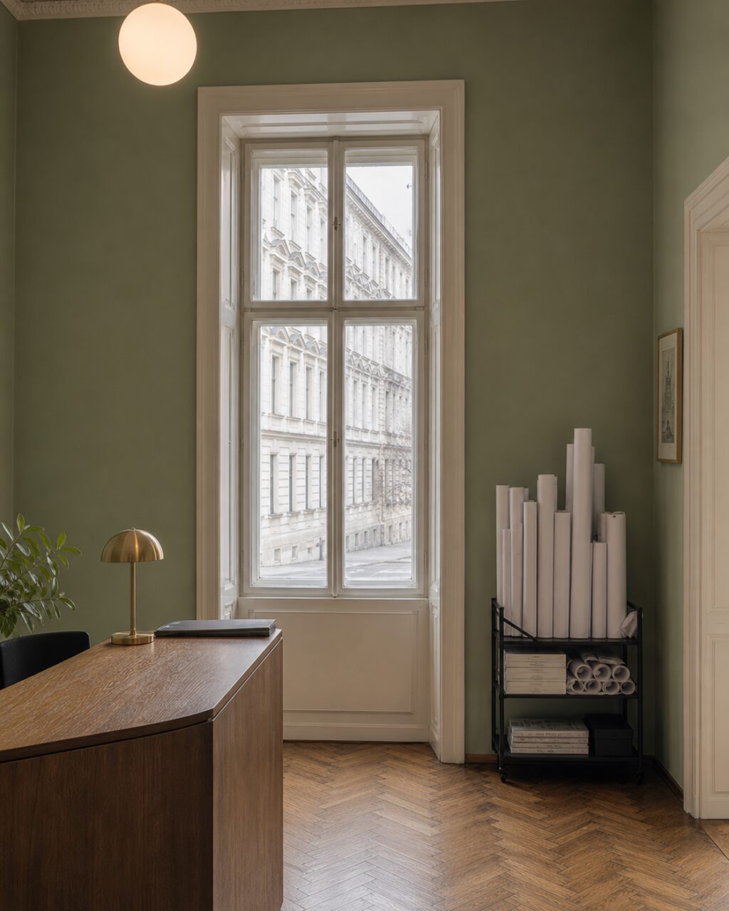 Vienna property counter beneath a moulded window