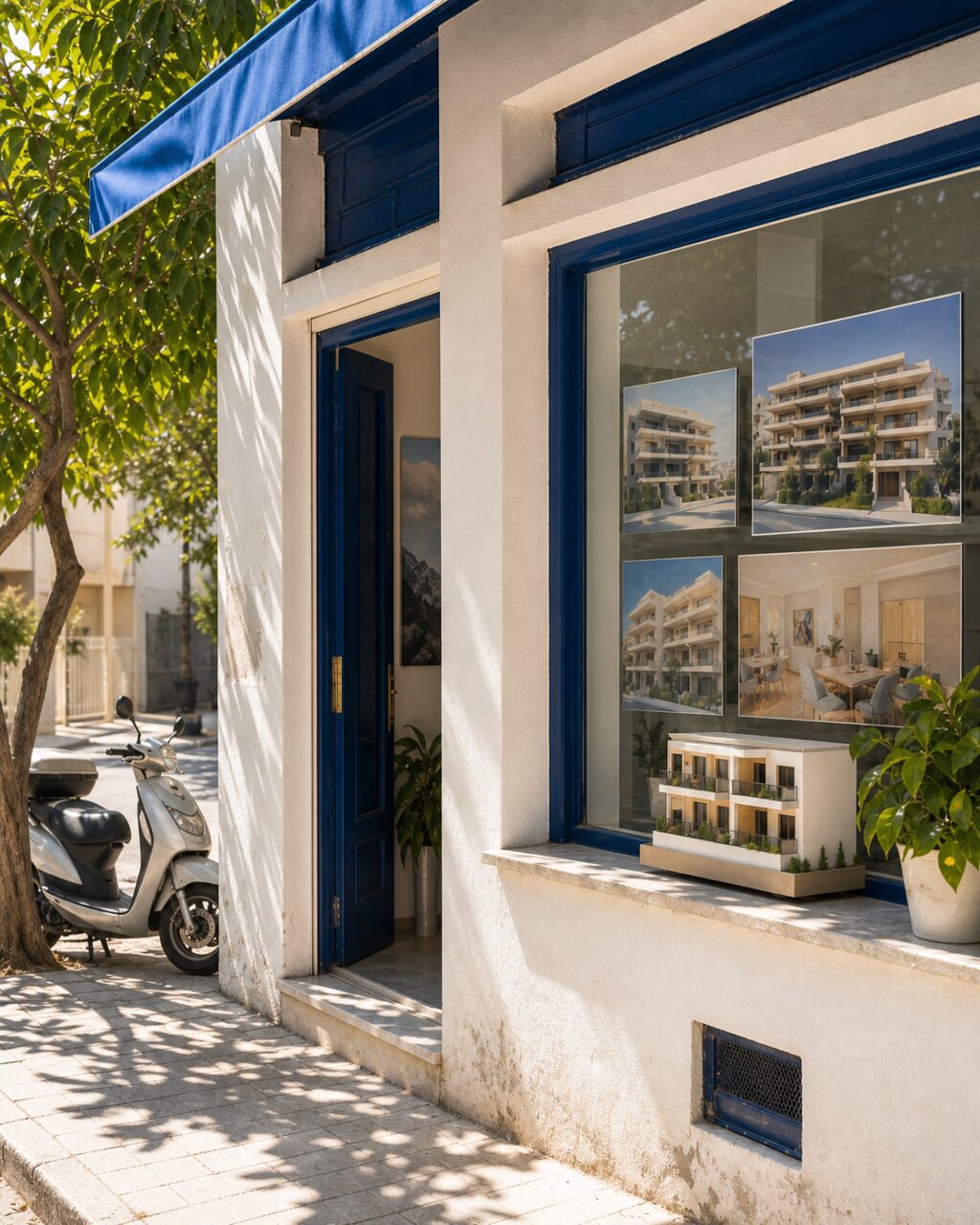 Vertical detail of an Athens property display