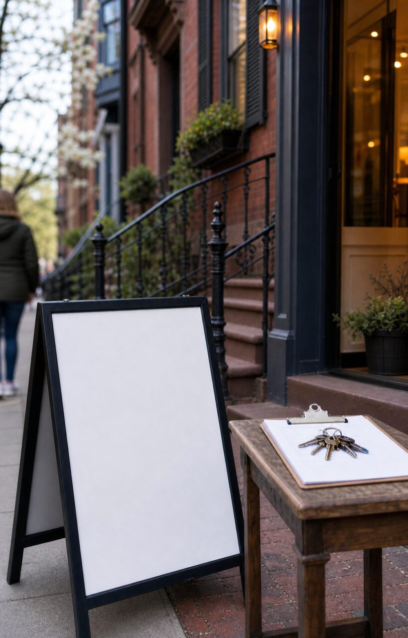 Details van een woningbezichtiging in Boston bij een historische gevel