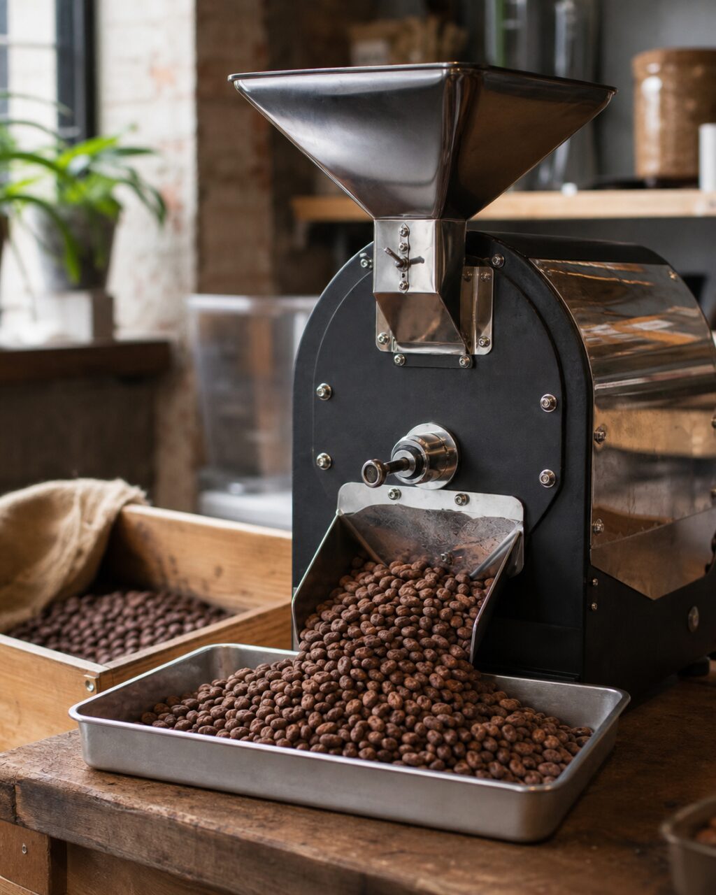 Primo piano di una macchina per fave di cacao