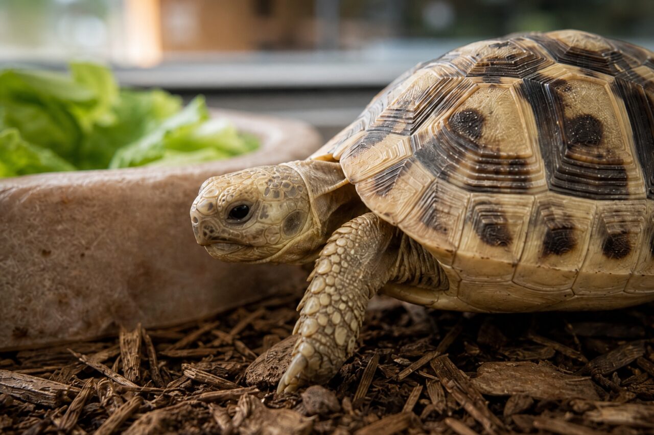 Close Portrait of a Tortoise Head