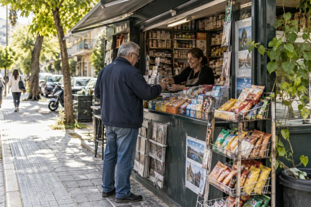 Independent neighbourhood kiosk — with a compact street-side counter