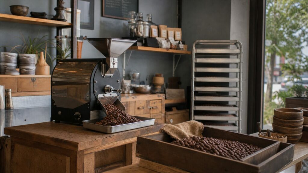 Bean-to-bar-machine in het atelier