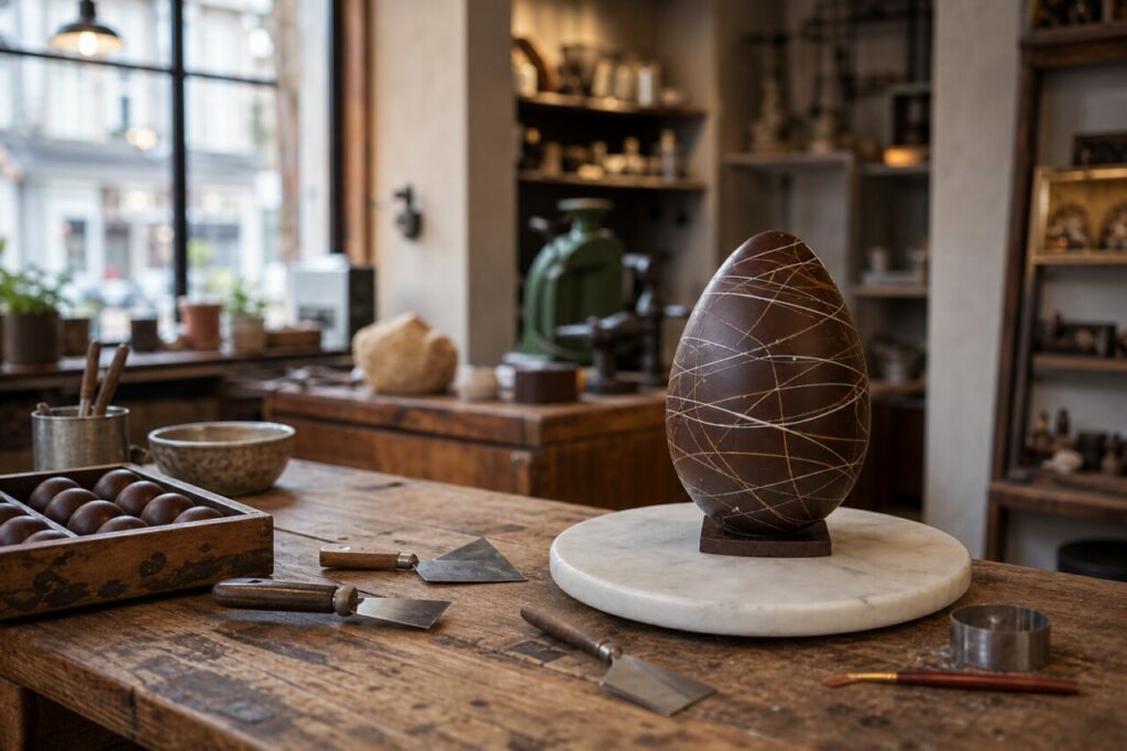 Œuf en chocolat dans la boutique