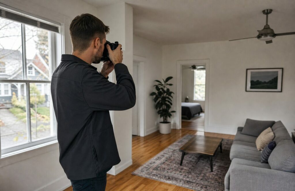 Professionelle Aufnahme eines Wohnraums