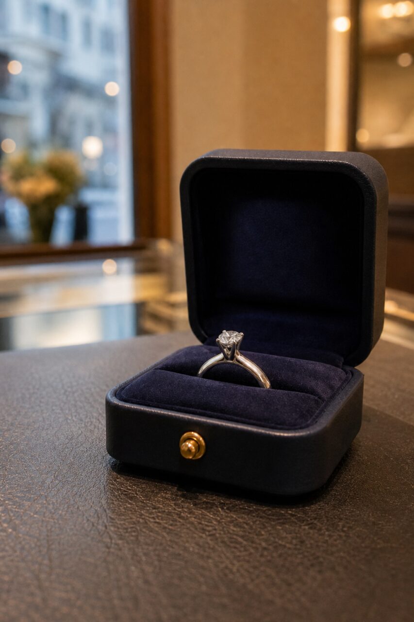 Portrait of the ring in its box