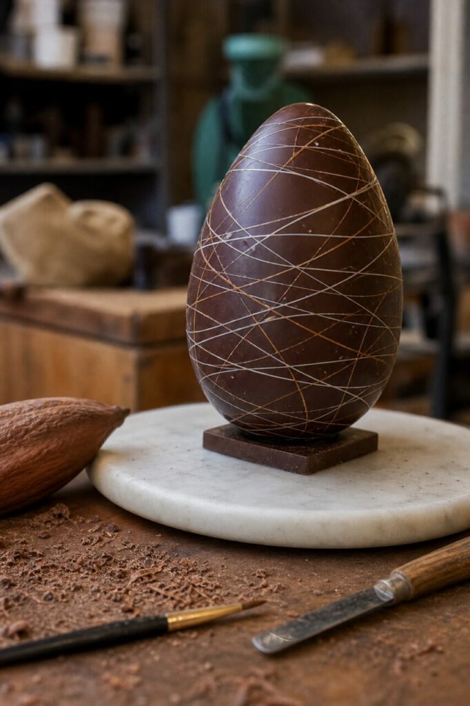 Portrait d’un œuf en chocolat