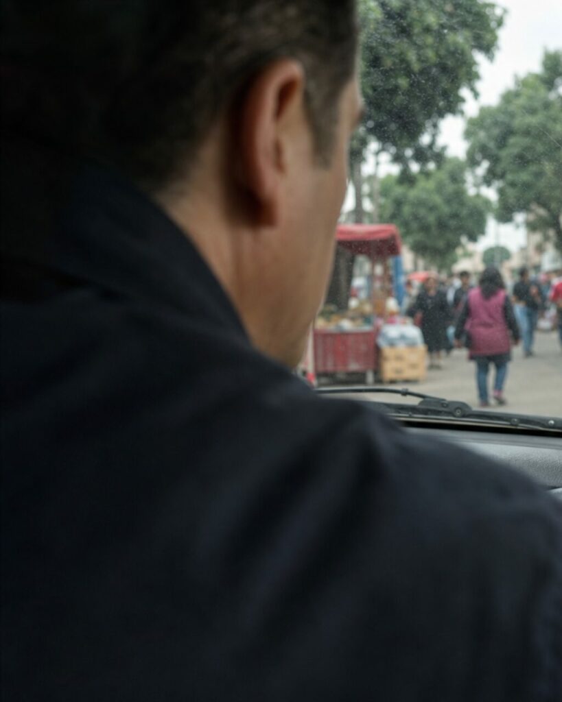 Portrait rapproché d’une personne devant le pare-brise