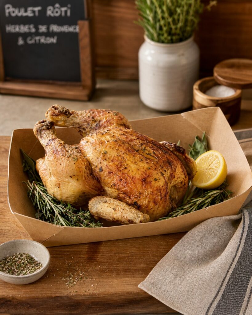 Frango assado com ervas e limão