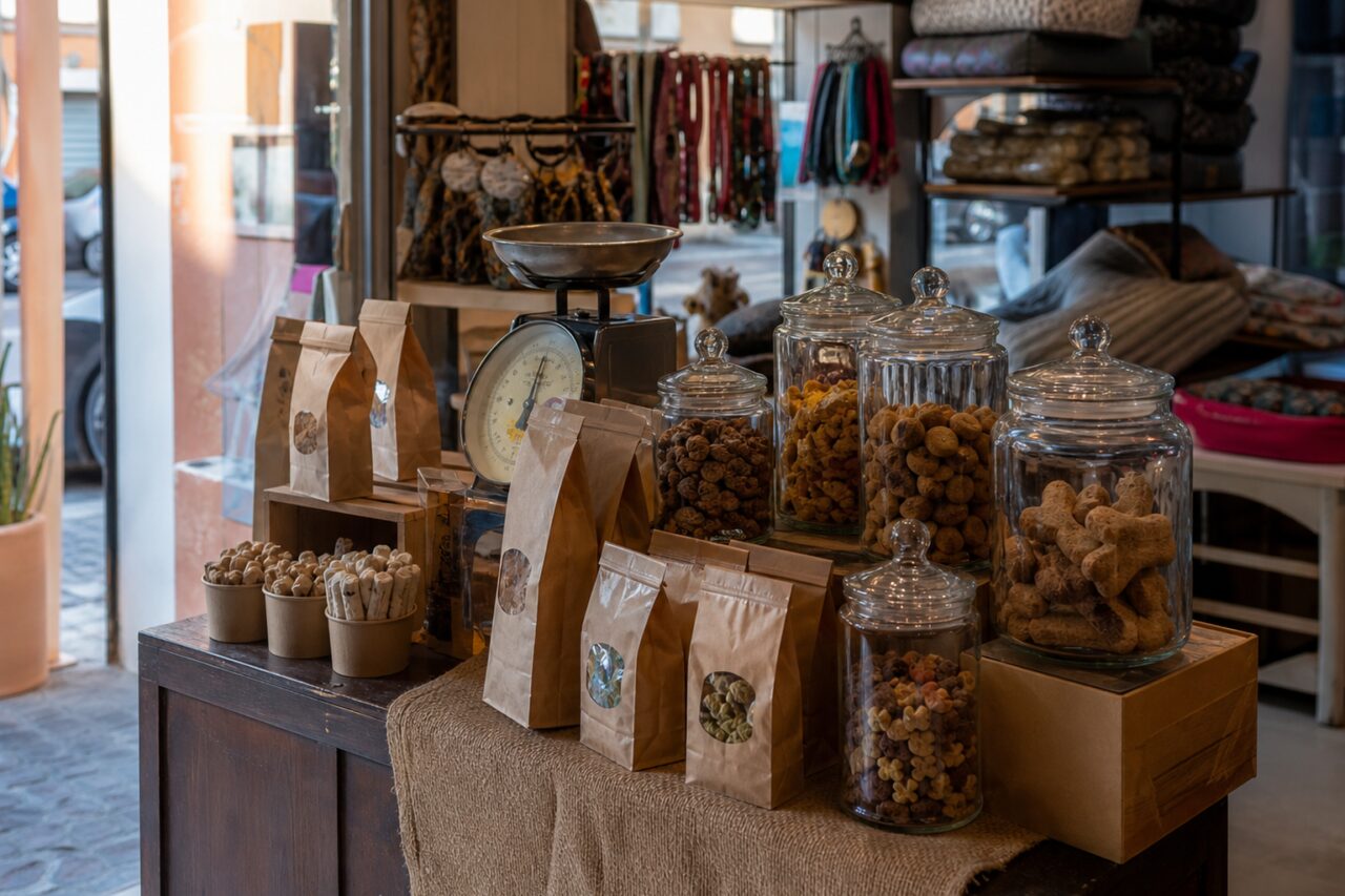 Pet biscuit and chew-bone display