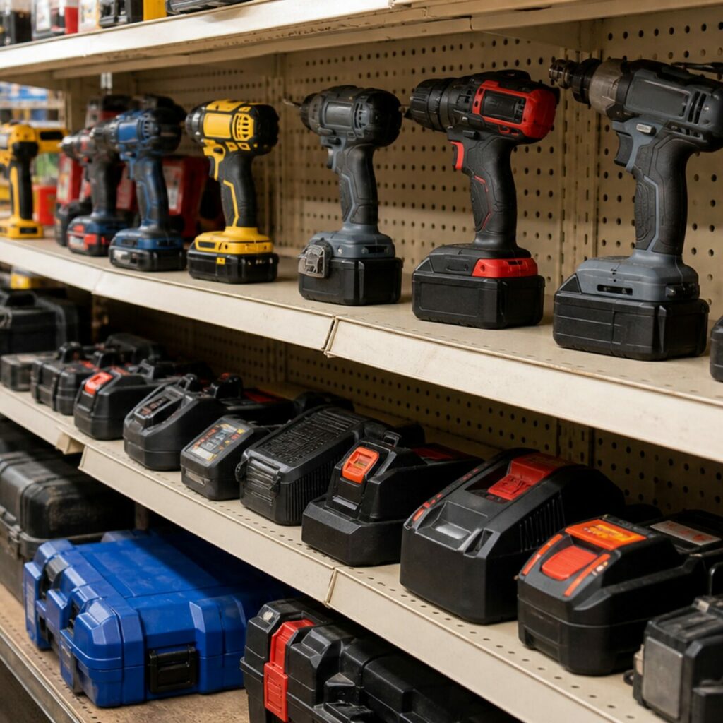 Rayon carré de perceuses, batteries et coffrets d’outils sans fil