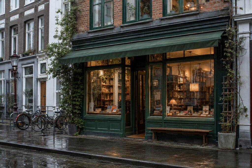 Façade aux livres tranquilles